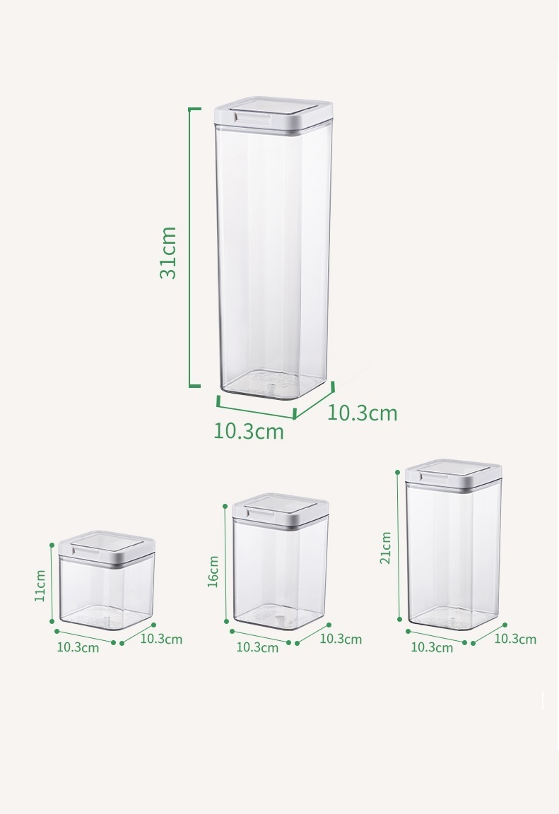 Airtight Transparent Plastic Food Storage Containers