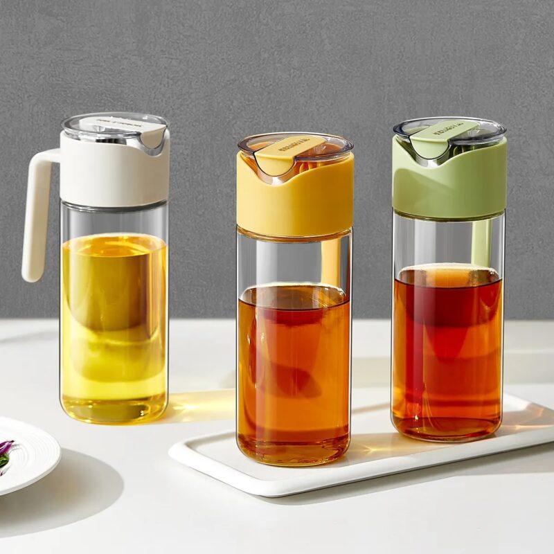 Wholesale 550ml Glass Cooking Oil Dispenser Oil And Vinegar Dispenser Glass Sauce Olive Oil Dispenser For Kitchen