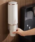 Wall Mounted Disposable paper Cup Holder Dust-proof water paper Cup Storage box Automatic Take Water Cup Shelf