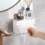 Modern Luxury  plastic Transparent tissue box Wall Mounted Perforation-free napkin holder for table Square Tissue Storage Boxes