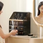 Portable  Light Luxury cosmetic storage boxes Dustproof Bathroom Desktop large makeup storage box with drawer High Quality Makeup & Accessories Organizer