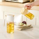2 in 1 olive oil storage container Spray and pour oil bottle with measurement kitchen Cooking Oil Sprayer Pot Barbecue Oil Spray Mist Dispenser