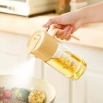2 in 1 olive oil storage container Spray and pour oil bottle with measurement kitchen Cooking Oil Sprayer Pot Barbecue Oil Spray Mist Dispenser