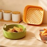 Kitchen Baking Bakeware Ovenware Pizza Pan Silicone Basket Tray Heat Resistance Food Safety Silicone Bowl Pot Food Grade Reusable Air Fryer Silicone Liner