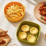 Kitchen Baking Bakeware Ovenware Pizza Pan Silicone Basket Tray Heat Resistance Food Safety Silicone Bowl Pot Food Grade Reusable Air Fryer Silicone Liner