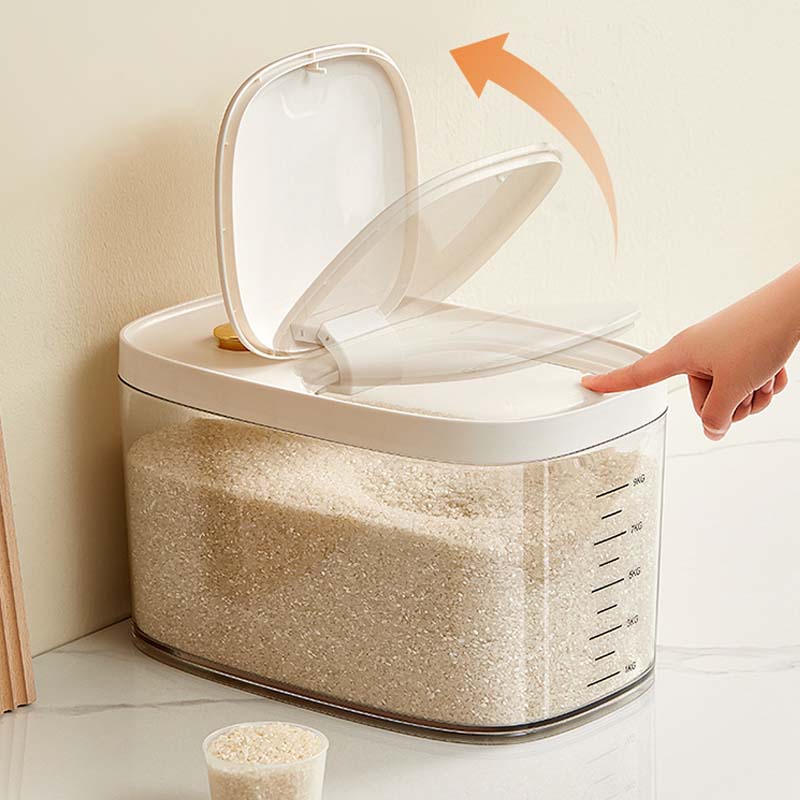 Kitchen storage container Rice box Large capacity food storage boxes Plastic PP Sealed rice storage bucket Storage rice Cereal Bean Dispenser