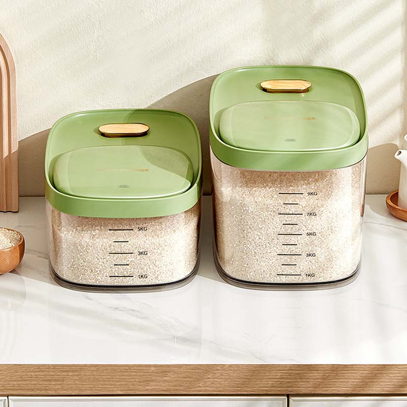 Kitchen storage container Rice box Large capacity food storage boxes Plastic PP Sealed rice storage bucket Storage rice Cereal Bean Dispenser