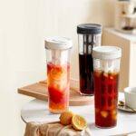 Large Capacity Juice Cup sealed Tea Separation Water Cup Travel Tea Mug with Strainer Transparent Portable Outdoor Fruit Flower Rose Tea Cold Brew Coffee Bottle