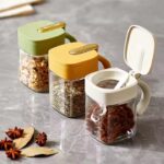 300ml Wholesale Storage Kitchen Gadgets Glass Seasoning Bottle Spice Jar Wall-Mounted Kitchen Seasoning Storage Jar Glass Seasoning Jar Set