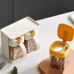 300ml Wholesale Storage Kitchen Gadgets Glass Seasoning Bottle Spice Jar Wall-Mounted Kitchen Seasoning Storage Jar Glass Seasoning Jar Set