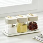 300ml Wholesale Storage Kitchen Gadgets Glass Seasoning Bottle Spice Jar Wall-Mounted Kitchen Seasoning Storage Jar Glass Seasoning Jar Set