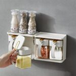 300ml Wholesale Storage Kitchen Gadgets Glass Seasoning Bottle Spice Jar Wall-Mounted Kitchen Seasoning Storage Jar Glass Seasoning Jar Set