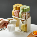 300ml Wholesale Storage Kitchen Gadgets Glass Seasoning Bottle Spice Jar Wall-Mounted Kitchen Seasoning Storage Jar Glass Seasoning Jar Set