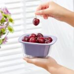 Household Double Layers Fruits And Vegetables Plastic Drain Basket Kitchen Washing Storage Bowl 2-Piece Set Fruit Vegetable Drainer