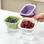 Household Double Layers Fruits And Vegetables Plastic Drain Basket Kitchen Washing Storage Bowl 2-Piece Set Fruit Vegetable Drainer