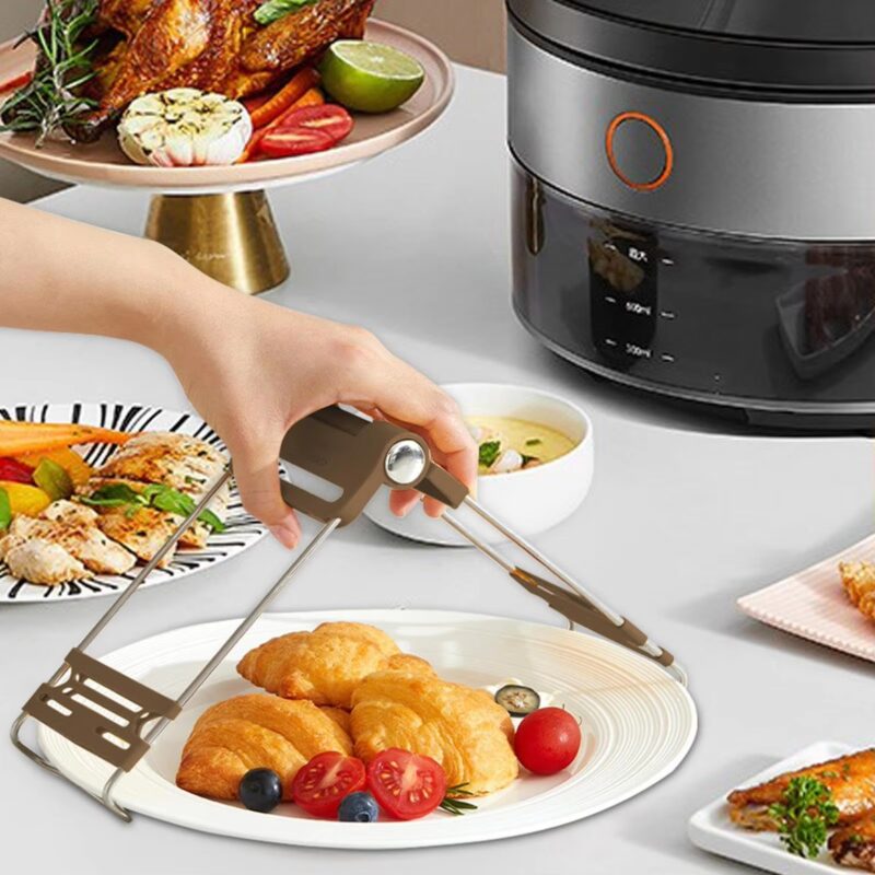 Household Factory Price Folding Bowls Gripper Kitchen Hot Plate Gripper Stainless Steel Pans Holder Tongs