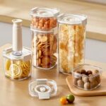 Kitchen Vacuum Storage Containers Set BPA Free Vacuum Seal Tank with Airtight Lid 100% Leak Proof Sealed Cans