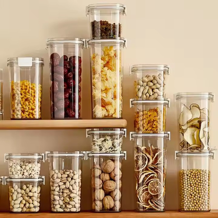 Kitchen Vacuum Storage Containers Set BPA Free Vacuum Seal Tank with Airtight Lid 100% Leak Proof Sealed Cans