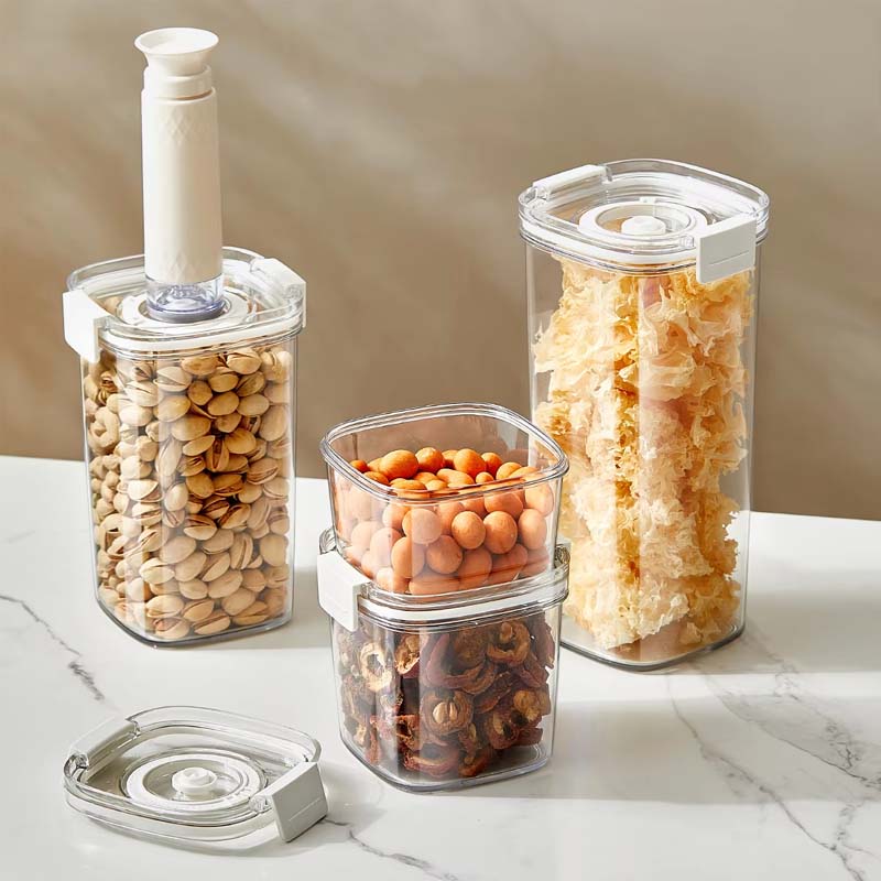 Kitchen Vacuum Storage Containers Set BPA Free Vacuum Seal Tank with Airtight Lid 100% Leak Proof Sealed Cans