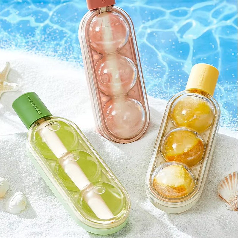 Household DIY Ice  Popsicle Maker Silicone Ice Cube Molds with Straw for Drink Whiskey Ice Cube Tray Easy Release Ice Cream Sticks Mold