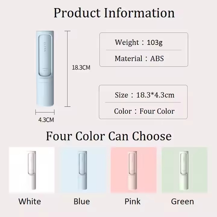 Portable Easy Clean Fur Dog Cat Hair Remover Rotatable Brush Self Cleaning Pets Lint Rollers Clean Brush for Pets Clothes