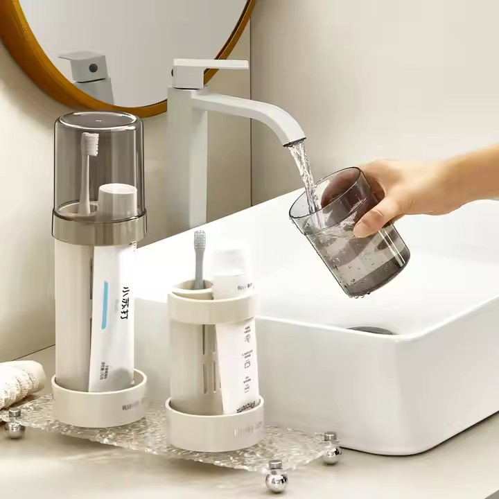 Bathroom Storage Tools& Accessories Mouthwash Cup Rack Mouthwash Cup Set High Quality Toothbrush Toothpaste Holder with Rinse Cup