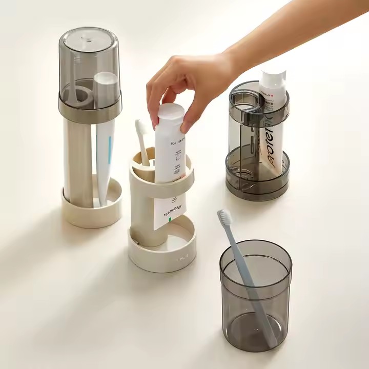 Bathroom Storage Tools& Accessories Mouthwash Cup Rack Mouthwash Cup Set High Quality Toothbrush Toothpaste Holder with Rinse Cup