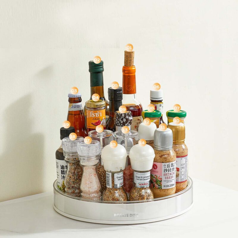 Home Use Seasoning Rotating Storage Tray Kitchen Spice Rack Spice Storage Holders Food Cosmetic Bottle Organizer