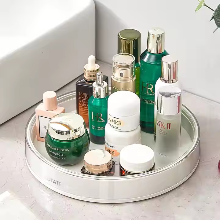 Home Use Seasoning Rotating Storage Tray Kitchen Spice Rack Spice Storage Holders Food Cosmetic Bottle Organizer