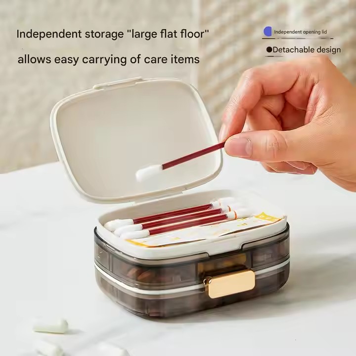 Wholesales Pocket Case Organizer Triple Seal Pill Dispenser Home Travel Storage Boxes Portable Small Medicine Box