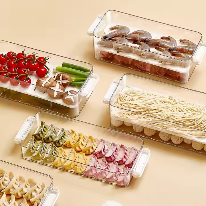 Kitchen Fridge Storage  Container Bins High quality Transparent Plastic Storage Organizer Boxes Vegetable fruit food freezing preservation box
