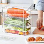 Kitchen Fridge Storage  Container Bins High quality Transparent Plastic Storage Organizer Boxes Vegetable fruit food freezing preservation box