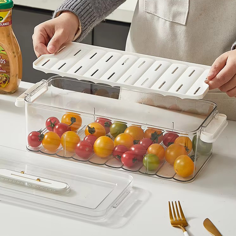 Kitchen Fridge Storage  Container Bins High quality Transparent Plastic Storage Organizer Boxes Vegetable fruit food freezing preservation box