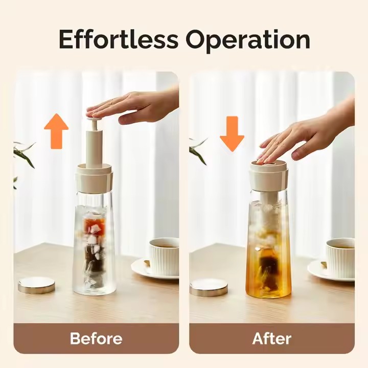 750ml glass Coffee & Tea Brewing bottle Heat Resistant Juice tea Kettle with Filter for camping food grade Teapot