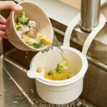Kitchen Gadgets Tools Sink Drain Strainer Press Automatic Dumping Food Waste Filter faucet Hanging Drain storage Basket