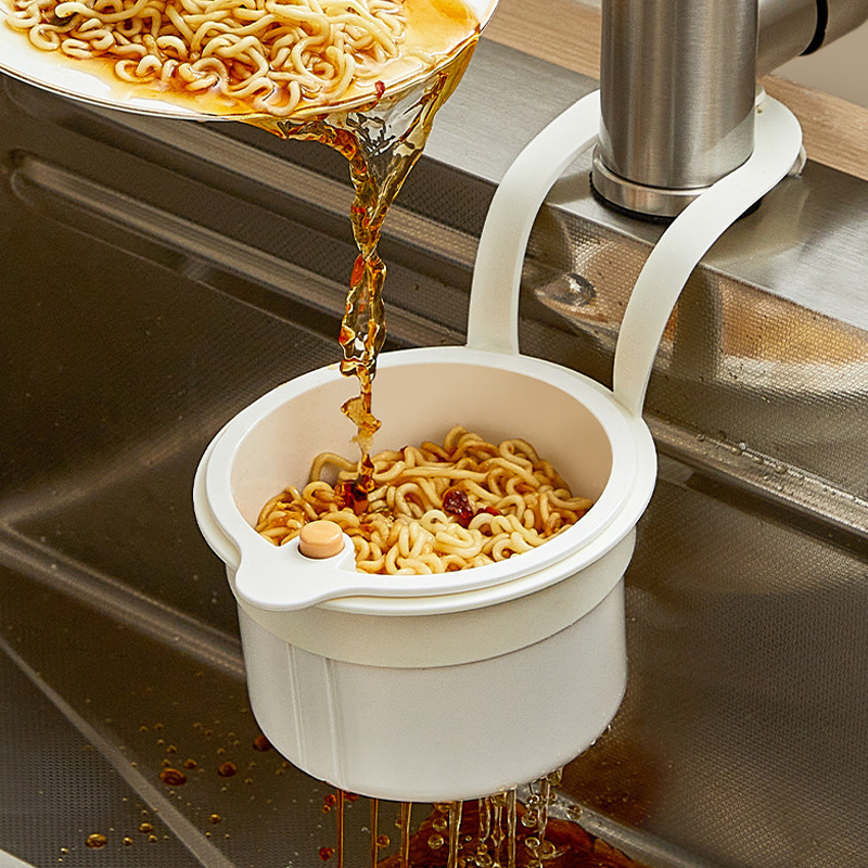 Kitchen Gadgets Tools Sink Drain Strainer Press Automatic Dumping Food Waste Filter faucet Hanging Drain storage Basket