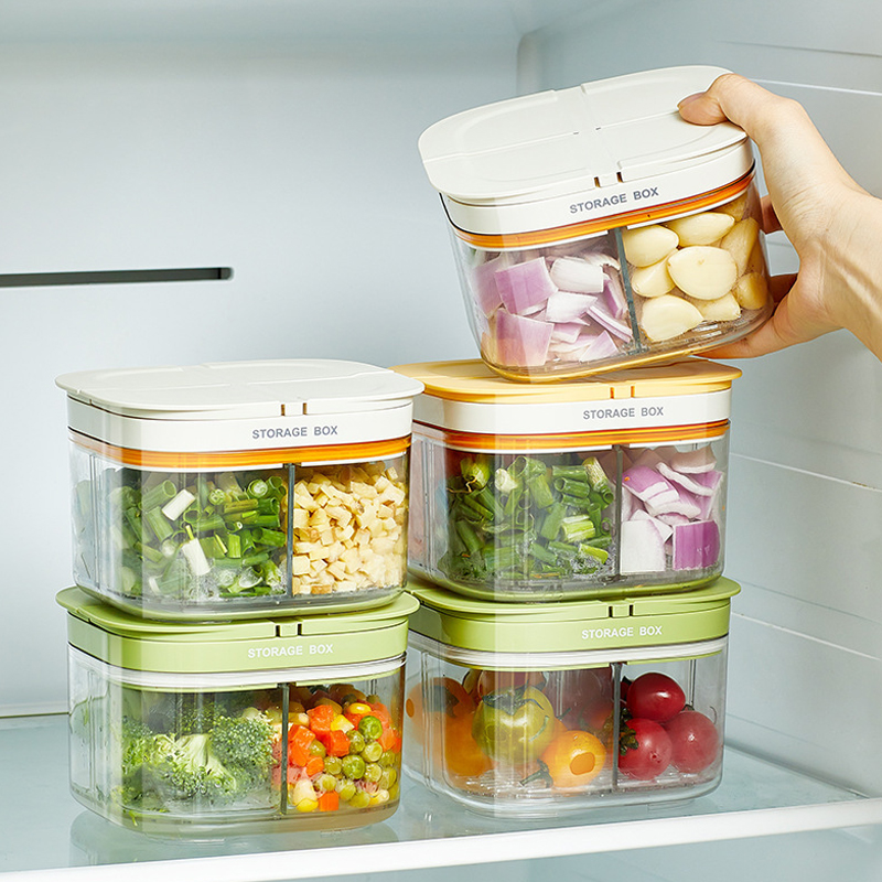Kitchen Seasoning Organizer Container Sealed Spice boxes Scallion Ginger Garlic Storage Box Refrigerator fruit Preservation Box