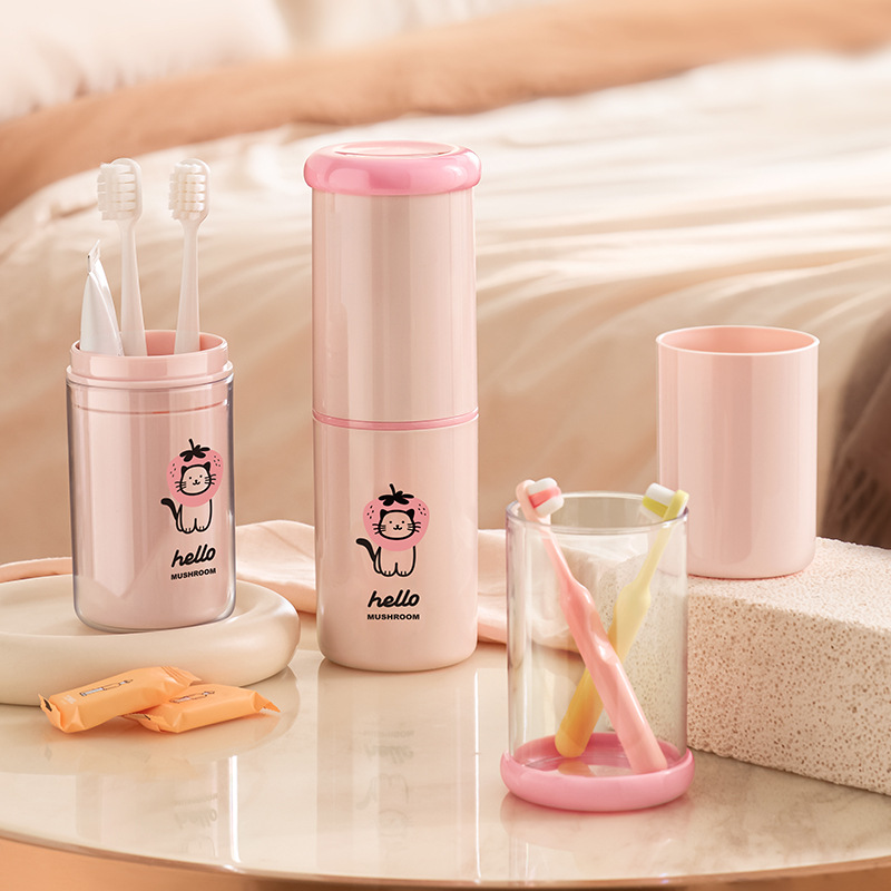 Plastic Toothbrush and Toothpaste Organizer case for Family Business Travel Portable Mouthwash Cup  Dustproof Toothpaste Storage Container Box
