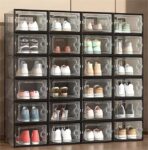 Stackable Transparent shoes cabinet  Storage boxes Foldable Plastic Shoe Rack Dustproof Organizer Container storage bins