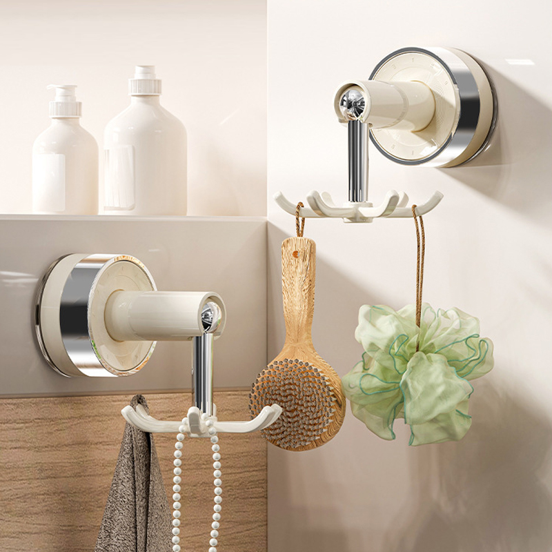 6-Claw Rotation vacuum Adhesive Hooks no-drilling Removable storage racks Wall Organisation Hook Hangers Reusable Hanging Hooks