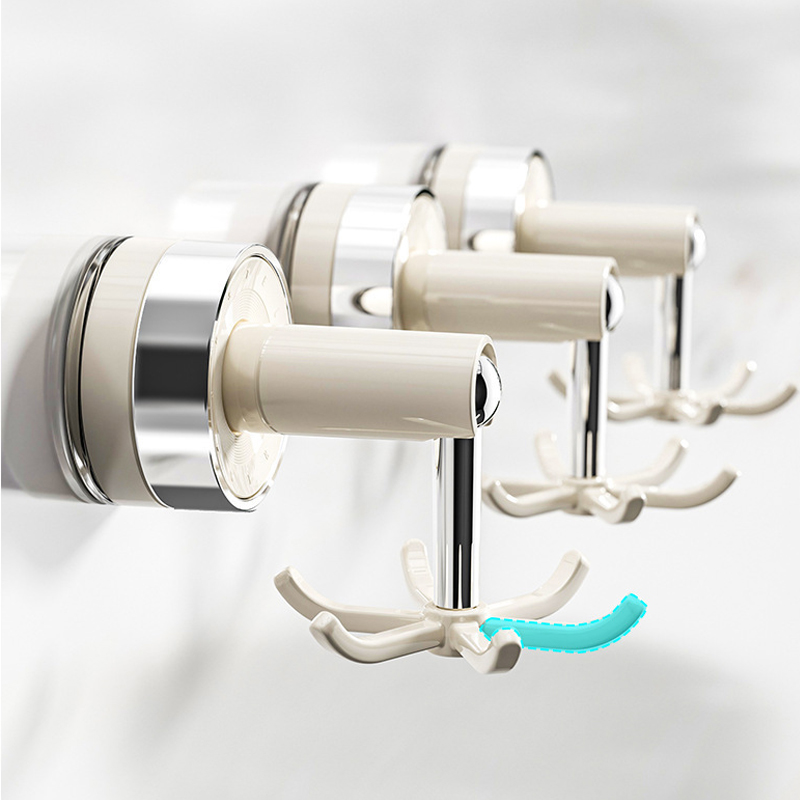 6-Claw Rotation vacuum Adhesive Hooks no-drilling Removable storage racks Wall Organisation Hook Hangers Reusable Hanging Hooks