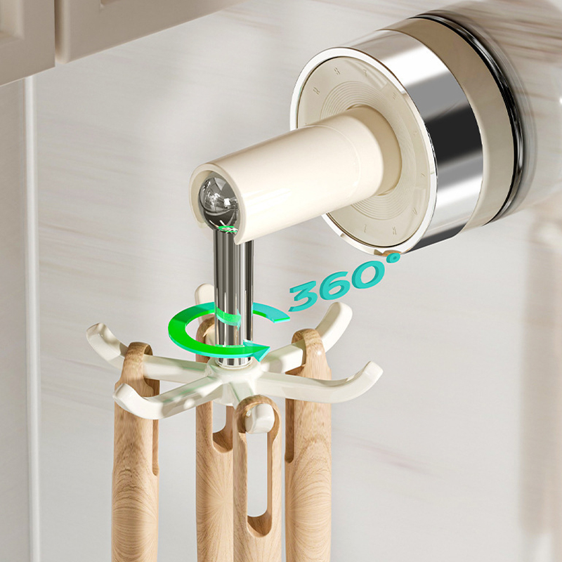 6-Claw Rotation vacuum Adhesive Hooks no-drilling Removable storage racks Wall Organisation Hook Hangers Reusable Hanging Hooks