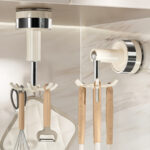 6-Claw Rotation vacuum Adhesive Hooks no-drilling Removable storage racks Wall Organisation Hook Hangers Reusable Hanging Hooks