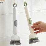 Kitchen long-handled rotating cleaning brushes Multi-functional Refillable Liquid Dish Cleaning Brush Soap Dispensing Scrub Brushes plastic washing brush