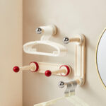 Home Laundry Strong Adhesive Hangers Rack Retractable Wall-mounted Hangers Storage Shelf hook Suction cup Clothes Racks Storage hooks
