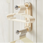 Home Laundry Strong Adhesive Hangers Rack Retractable Wall-mounted Hangers Storage Shelf hook Suction cup Clothes Racks Storage hooks