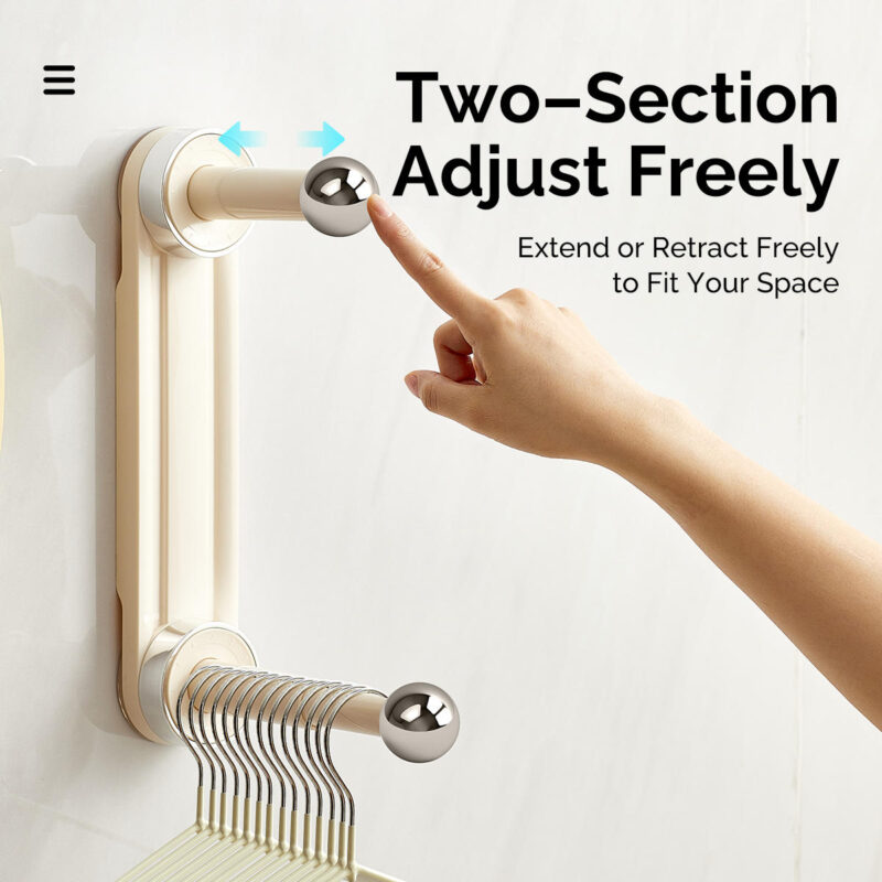 Home Laundry Strong Adhesive Hangers Rack Retractable Wall-mounted Hangers Storage Shelf hook Suction cup Clothes Racks Storage hooks