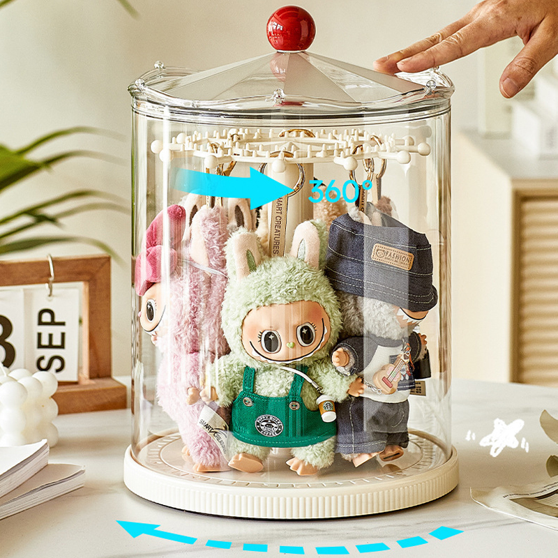 Modern Design Toy Figures transparent Display case pendants Rotating Hanging Rack toys dust proof Storage Boxes