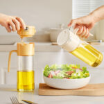 Kitchen Gadgets 2 in 1 Oil Dispenser Bottle for cooking glass 550ml Glass Olive Oil Sprayer Multifunction oil container bottles Baking Air Fryer Oil Spray Bottle