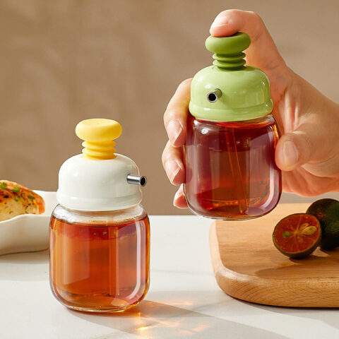 100ml Glass seasoning dispenser bottle Quantitative Soy Sauce Vinegar Jar Pressure-type Olive Oil Container bottles